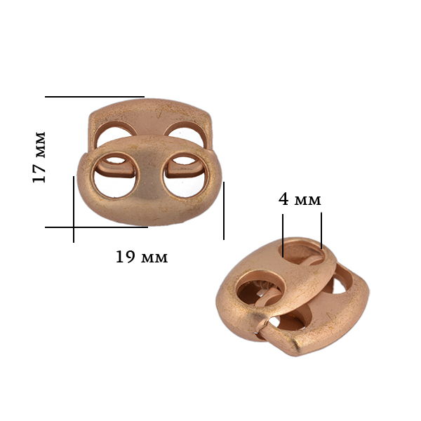 Фиксатор металлический OR.0305-5353 17*19мм (10шт) цв.матовое золото
