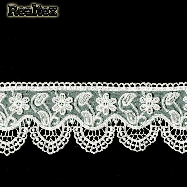 Кружево органза Реалтекс 90мм 30384 цв.молочный