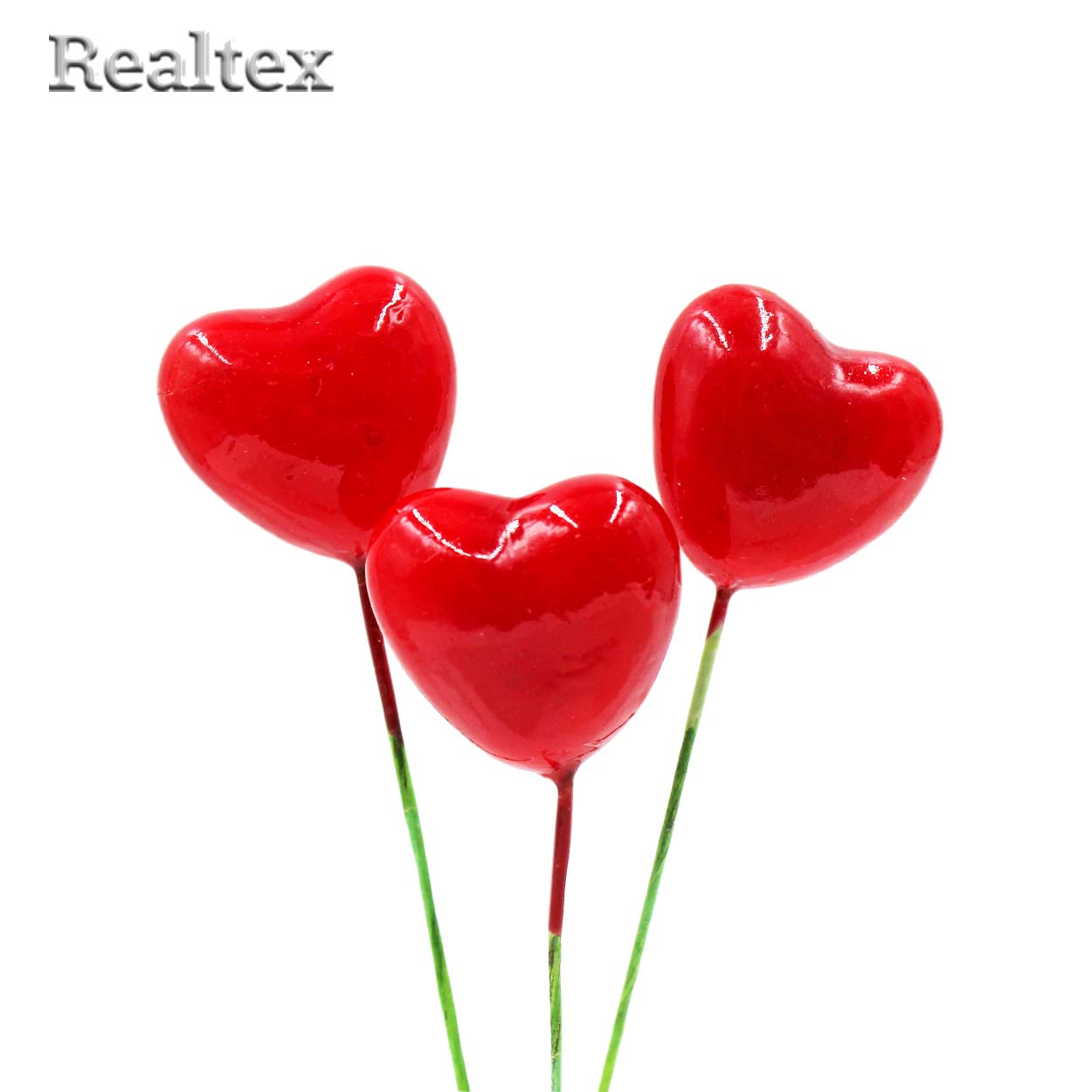 Декор Реалтекс Сердечко 26*37мм на проволоке + 60мм (25шт)