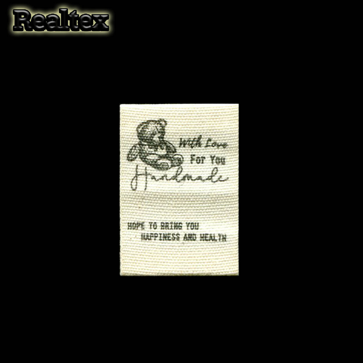 Бирка пришивная ткань Реалтекс №56 "HandMade" (25шт) цв.суровый