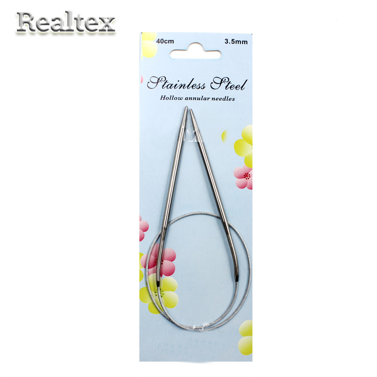 Спицы металл круговые на тросике Realtex 40см № 3,5 (10шт) 