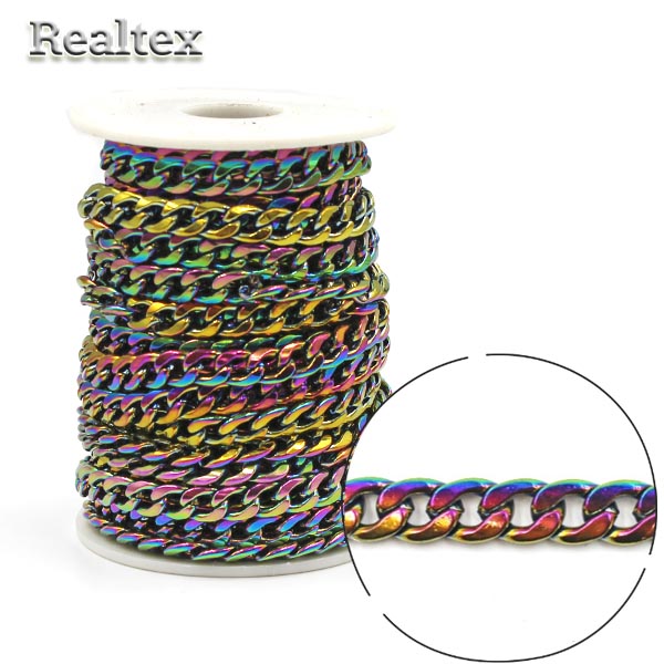 Цепочка декоративная RS Д 2,0*7,5*10мм (10м) цв.хамелеон 