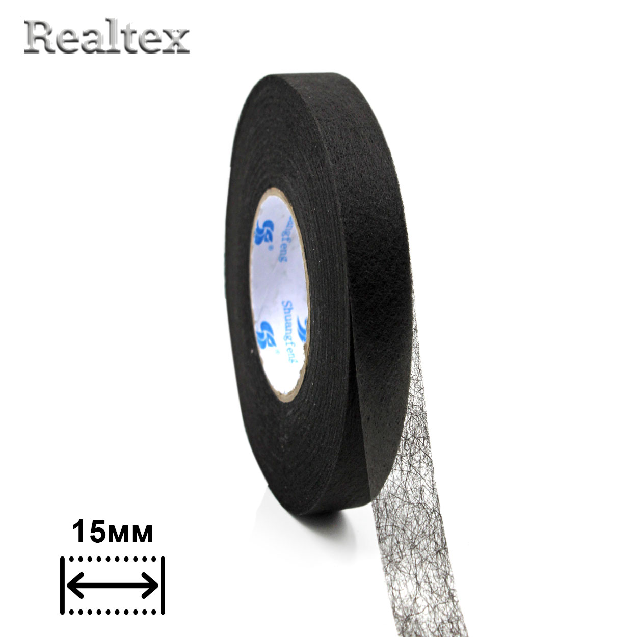  Паутинка  15мм Realtex (64м) цв.черный 