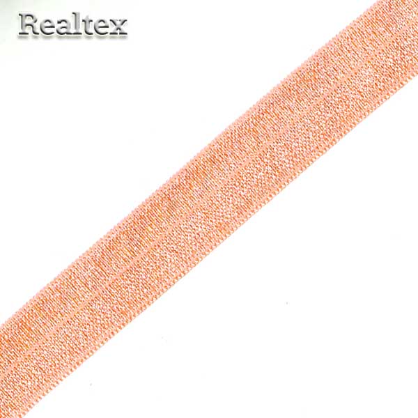 Косая бейка стрейч блестящая 15мм (50м) цв.F155/49 персик