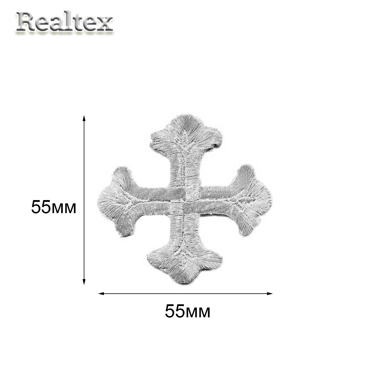 Термоаппликации Realtex R-3028 "Крест" цв.серебро