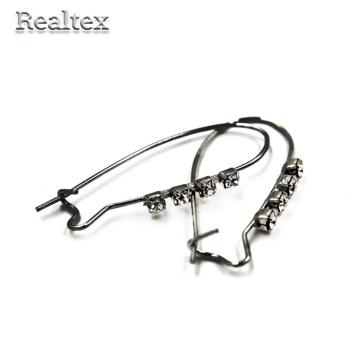 Швензы со стразами ER-05 цв.черный никель