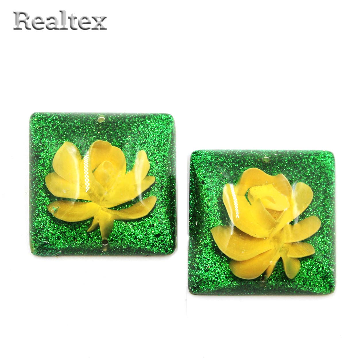 Стразы пластиковые пришивные AB-6 большие цв.зеленый