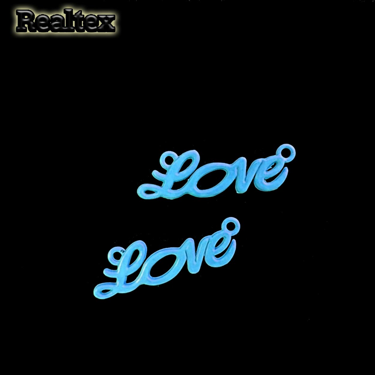 Подвеска металл 4919 "LOVE" 10*30мм цв.синий