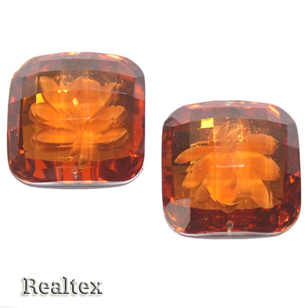 Стразы пластиковые пришивные AB-3 большие цв.т.желтый 