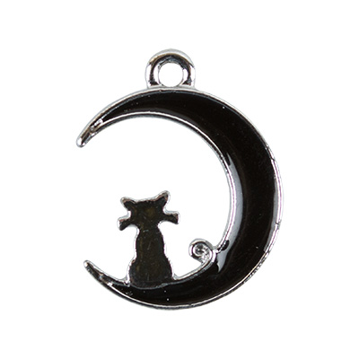 Подвеска "Zlatka" MFG №17  "Кошка на луне" 16*20мм 