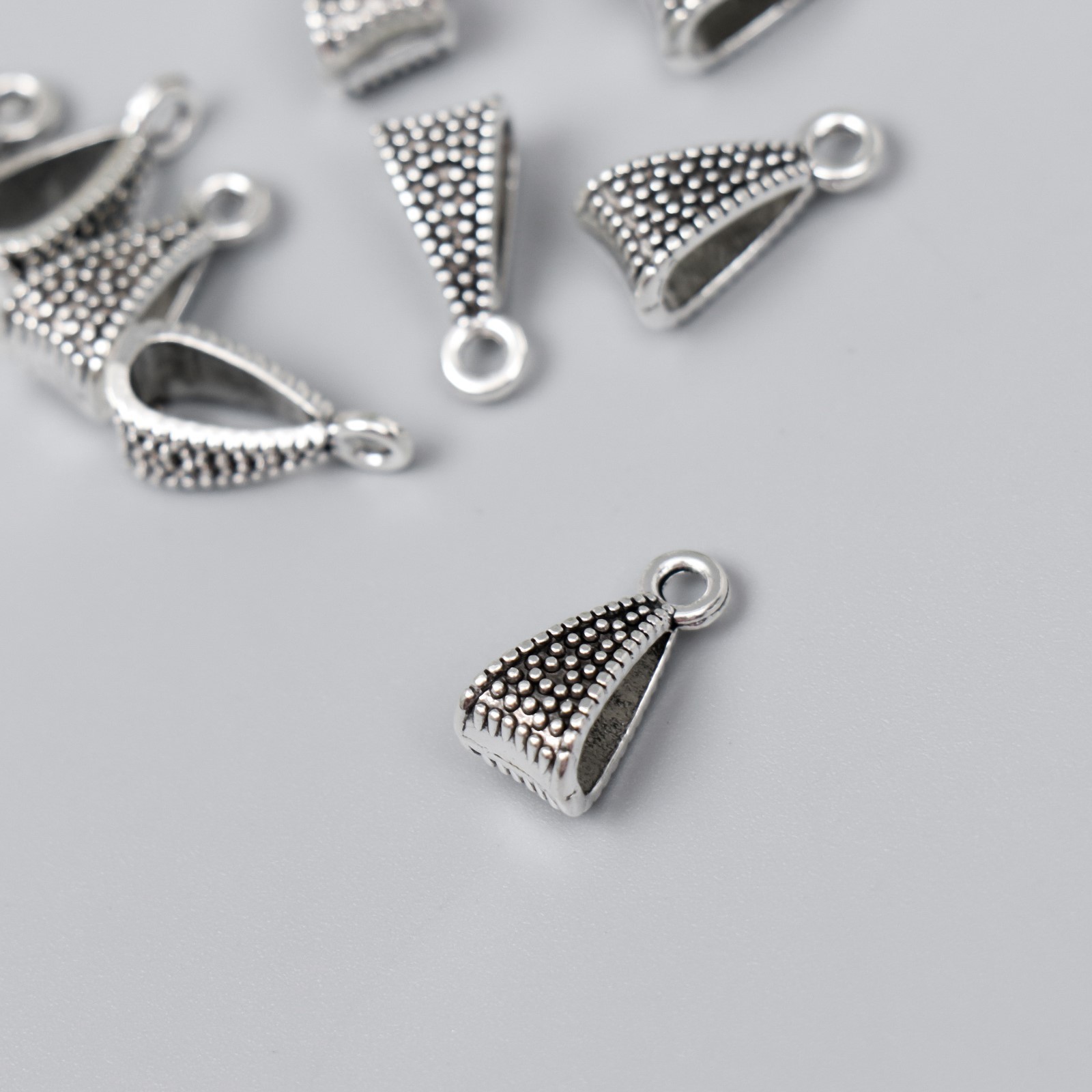 Бейл для бижутерии 7006276 "Точки" (6шт) цв.серебро