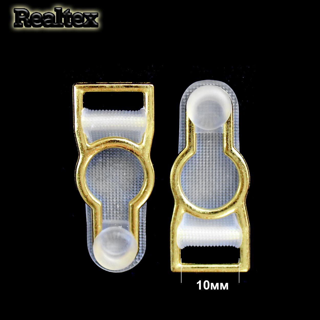 Застежка для пояса для чулок металл 10мм Realtex R-235 цв.золото