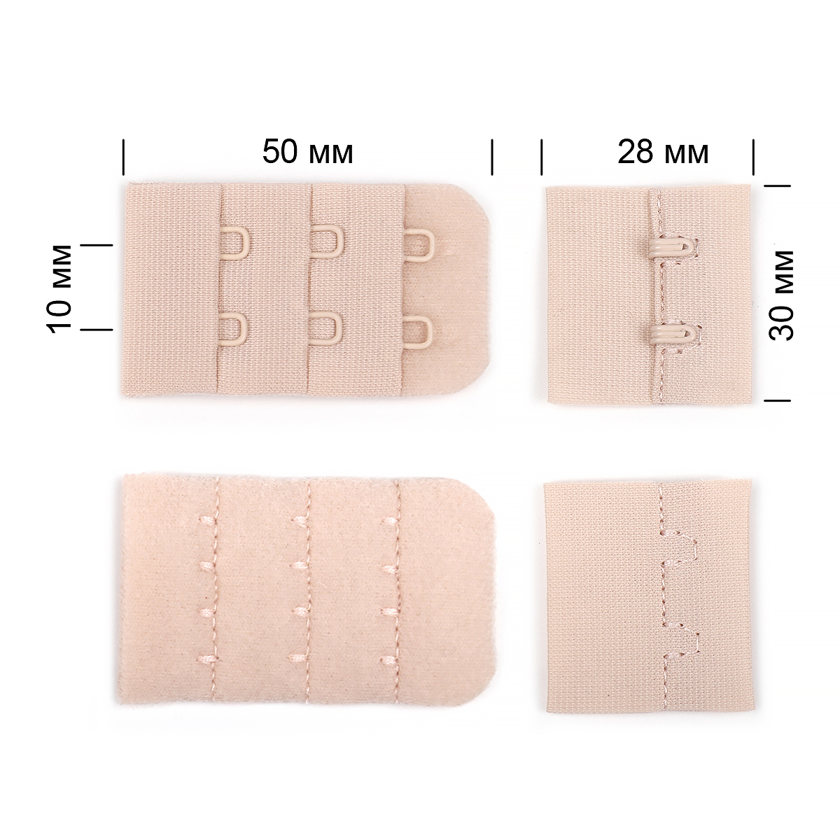 Застежка-крючки TBY 3х2 3см (10шт) цв.S185 серебристый пион