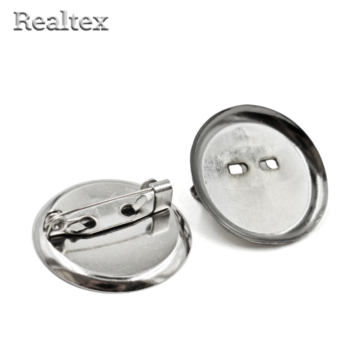 Заготовка для броши Realtex круглая 25мм цв.никель