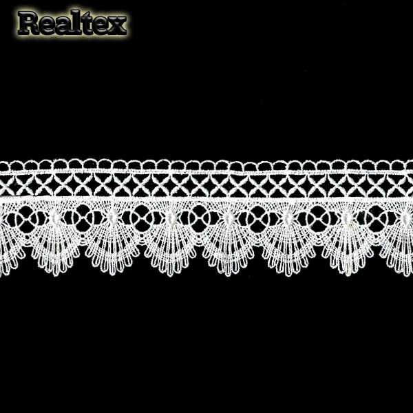 Кружево  гипюр  Realtex  51мм LF-351 цв.02 белый  