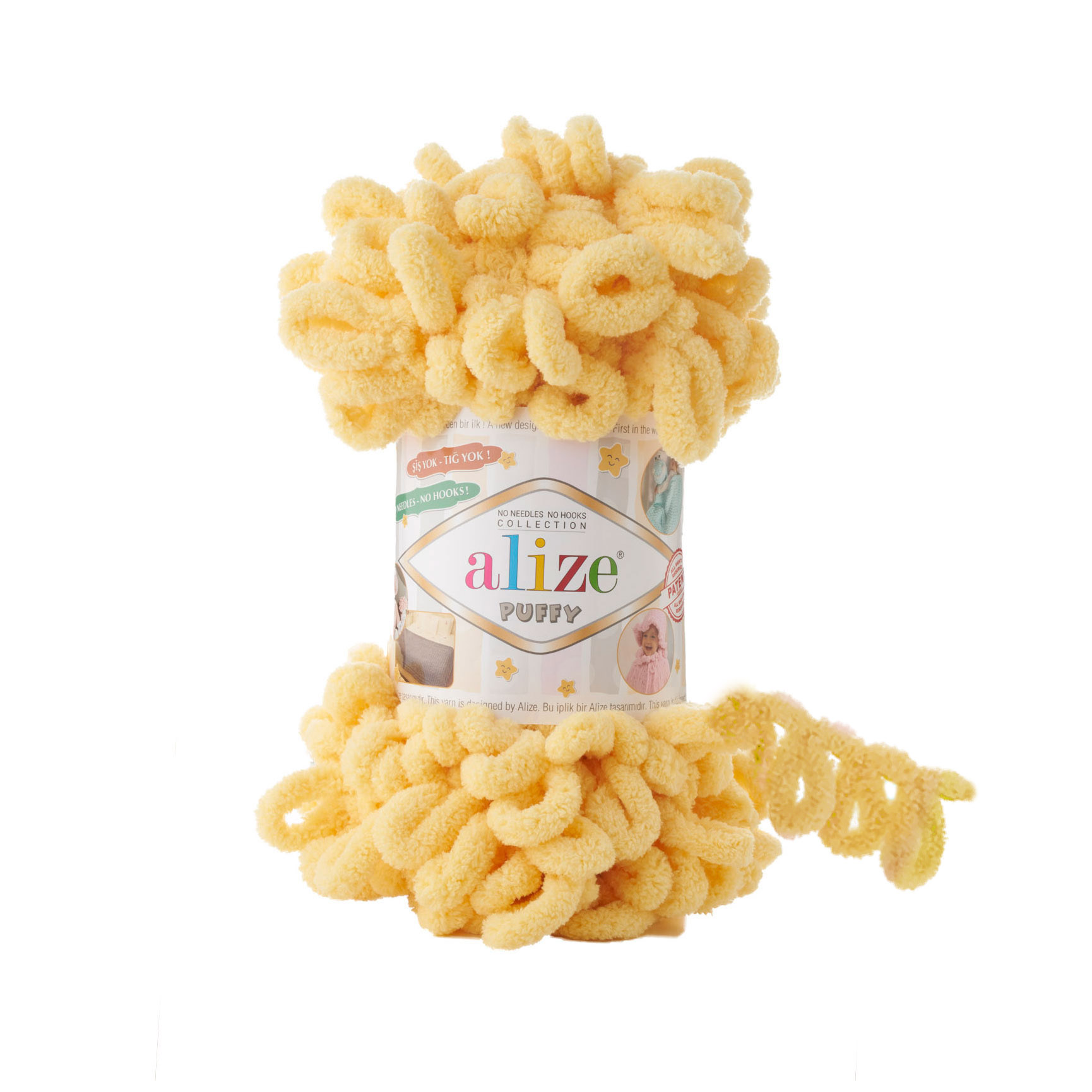 Пряжа Alize "Puffy" (100гр) цв.509 жёлтый