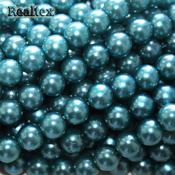 Бусины пластик  8мм R (20гр) цв.А52 бирюза