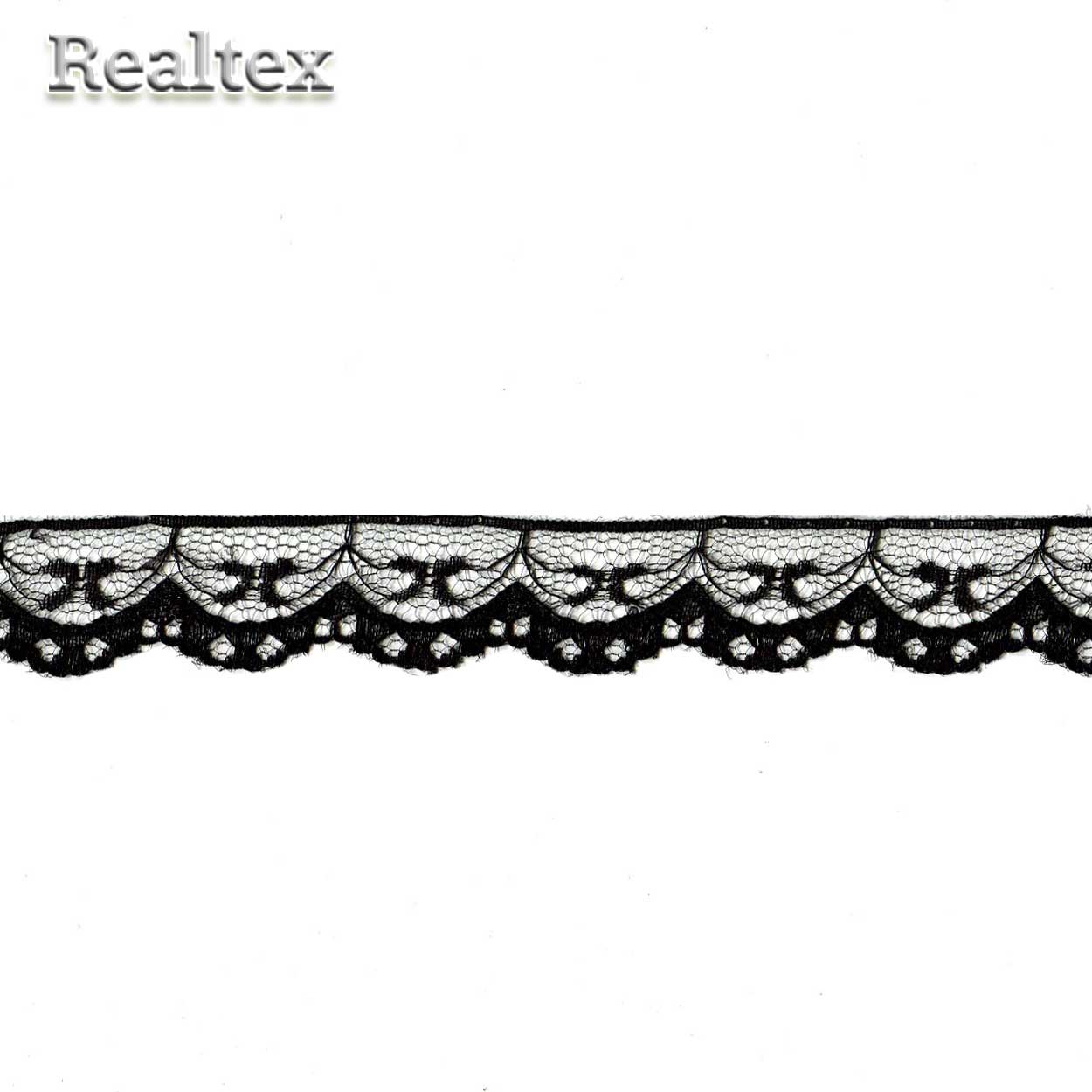 Кружево капроновое Реалтекс  25мм SC 076 (25м) цв.черный