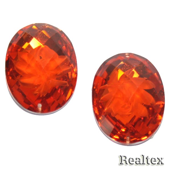 Стразы пластиковые пришивные AB-4 средние цв.оранжевый 