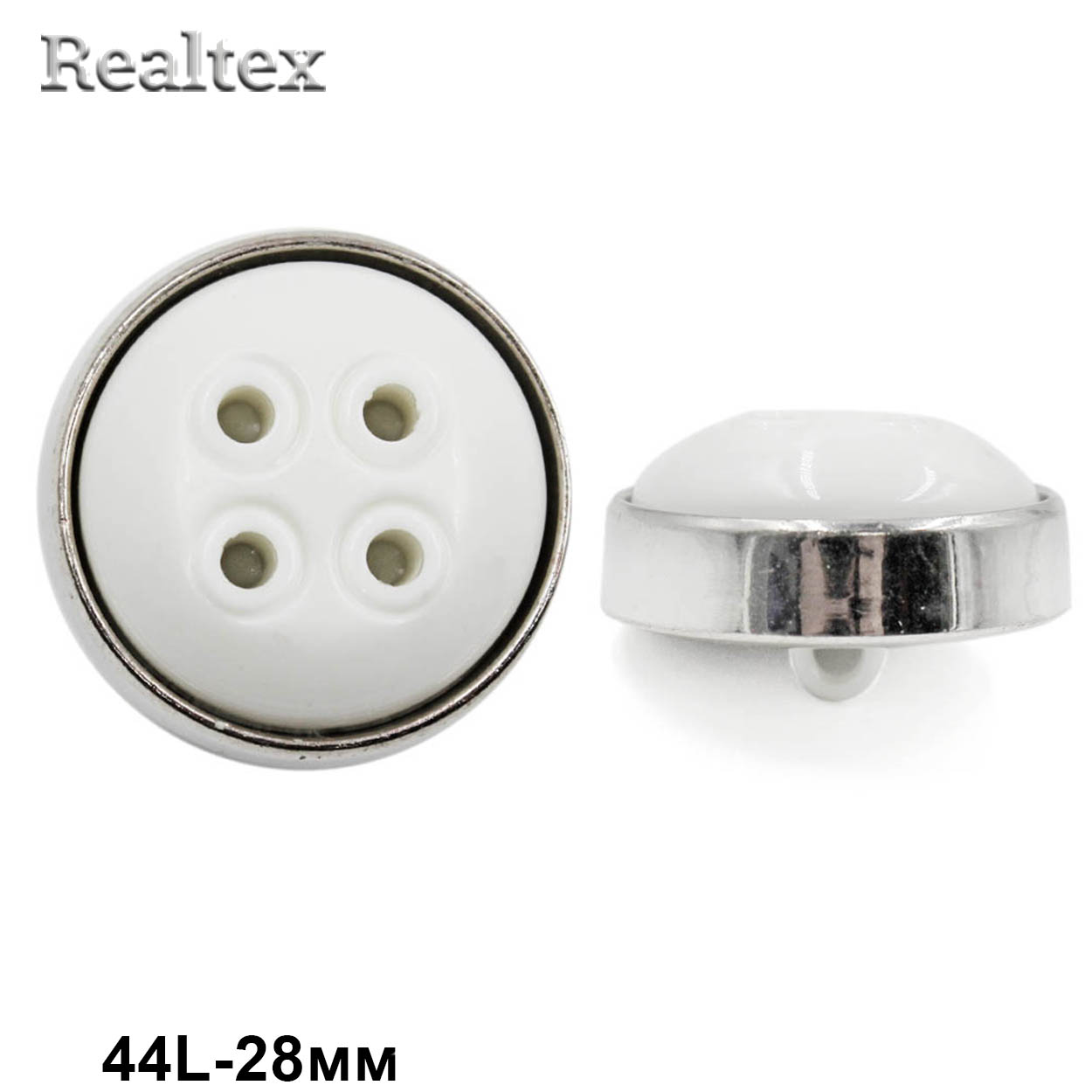 Пуговицы VB 21 44L (10шт) цв.белый/никель