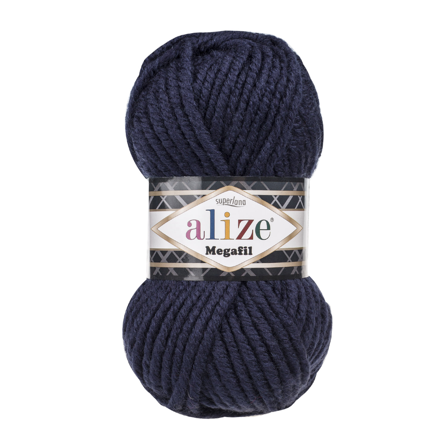 Пряжа Alize "Super Lana Megafil" (100гр) цв.058 т.синий 