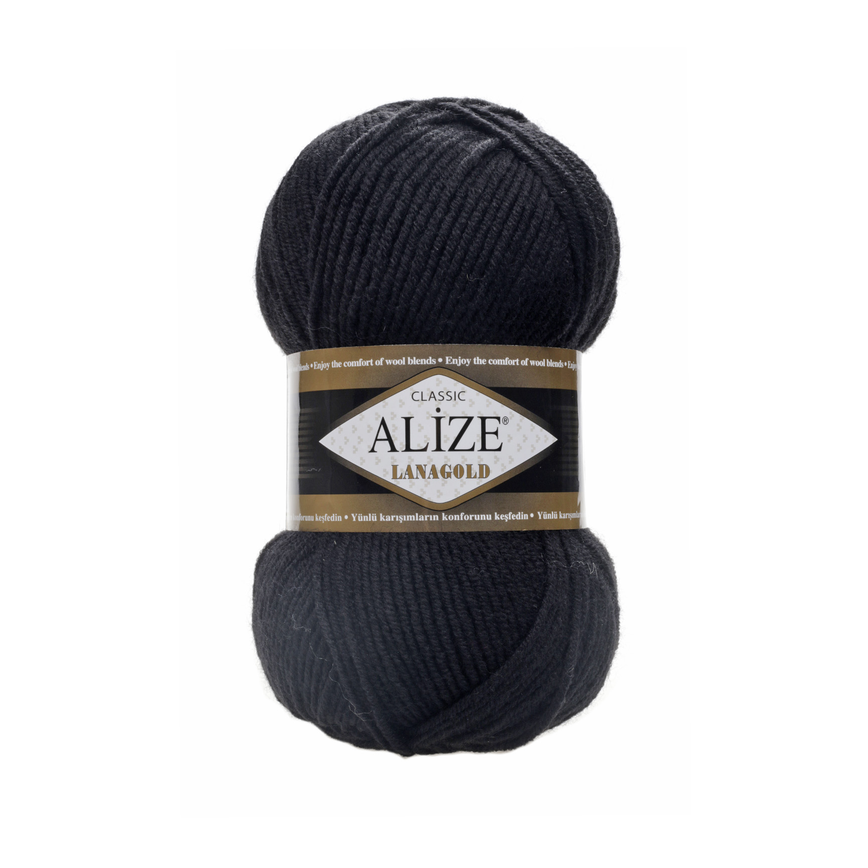 Пряжа Alize "Lana Gold" (100гр) цв.черный 60