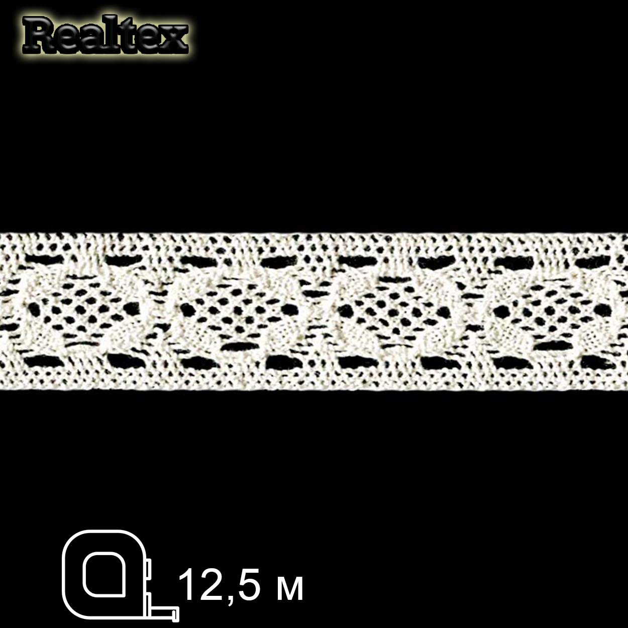 Кружево вязаное  35мм 35.01.094 (12,5м) цв.03 суровый