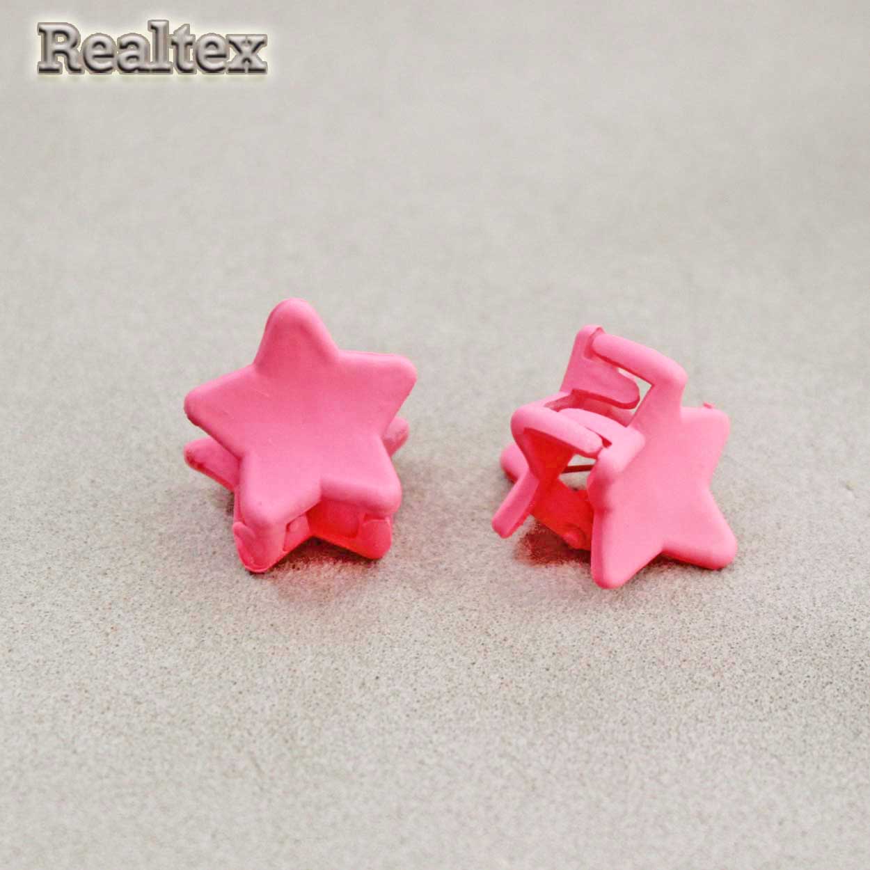 Заколка-краб мини 29553 "Звездочка" (2шт) цв.розовый