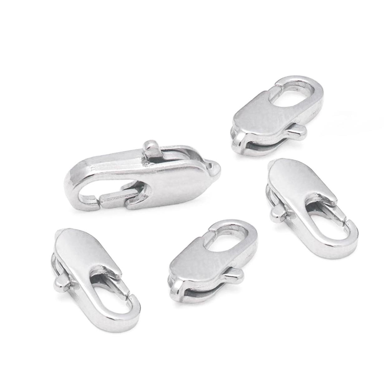 Застежка для бижутерии  "Реалтекс" RF-1 карабин 12*4мм (5шт) цв.серебро