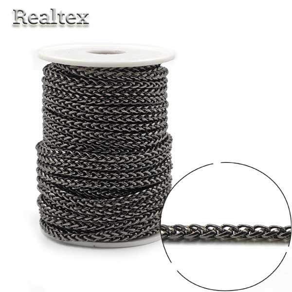 Цепочка декоративная RS 4мм (20м) цв.черный никель 