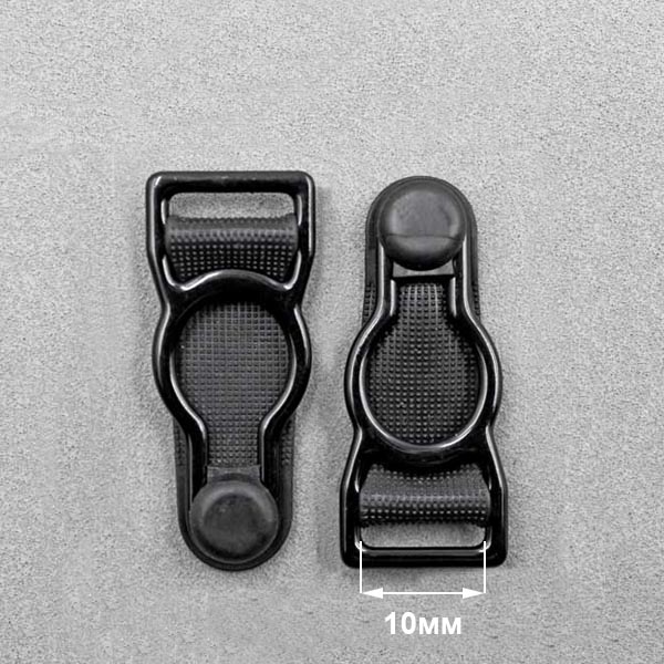 Застежка для пояса для чулок металл 10мм крашеный Realtex R-235 цв.черный