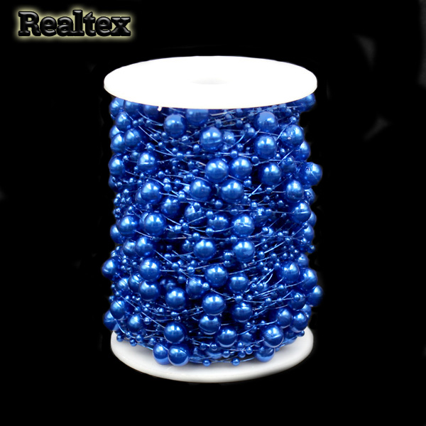 Бусины тесьма Realtex 3мм+8мм цв.68 электрик