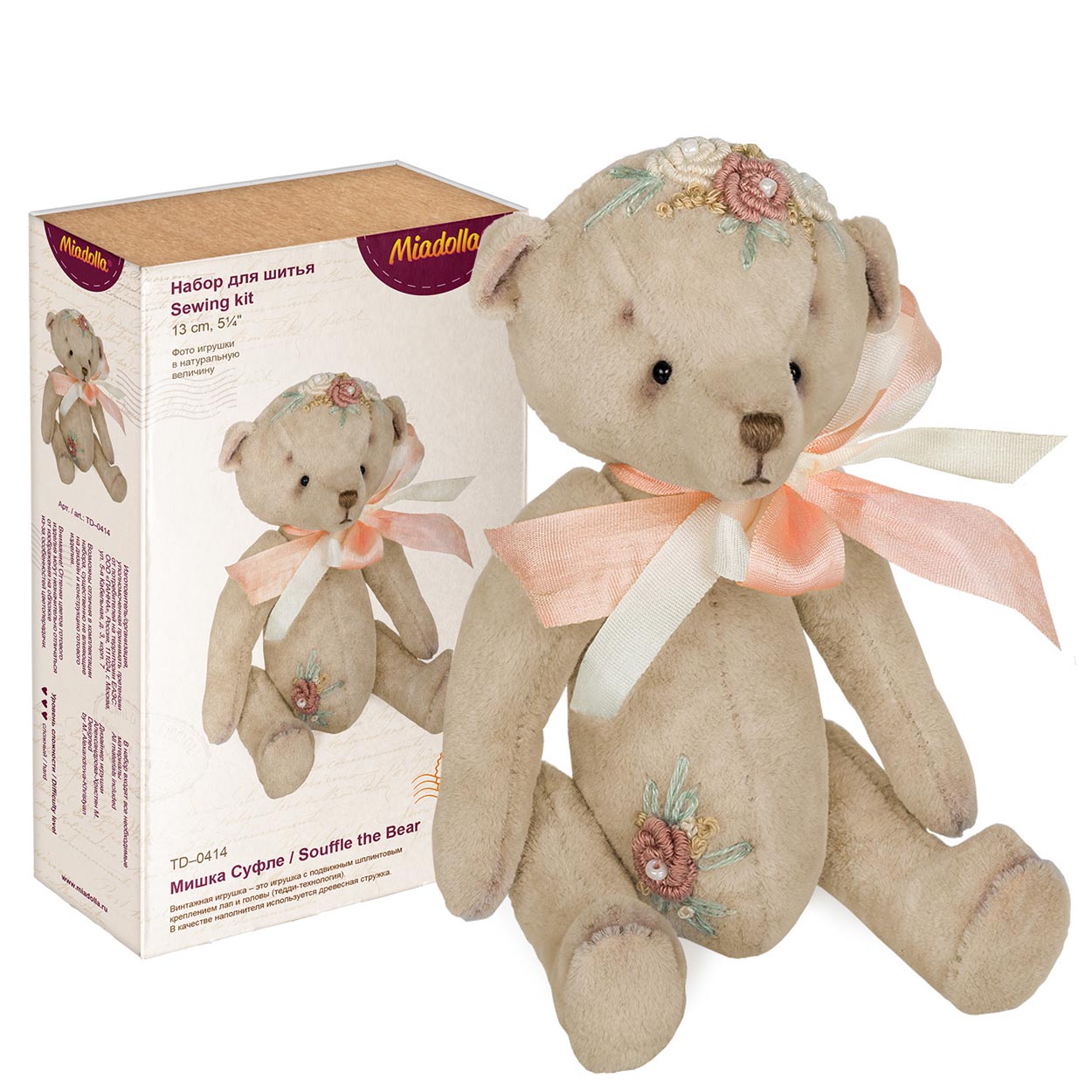 Набор для изготовления игрушки TD-0414 Мишка Суфле "Miadolla"
