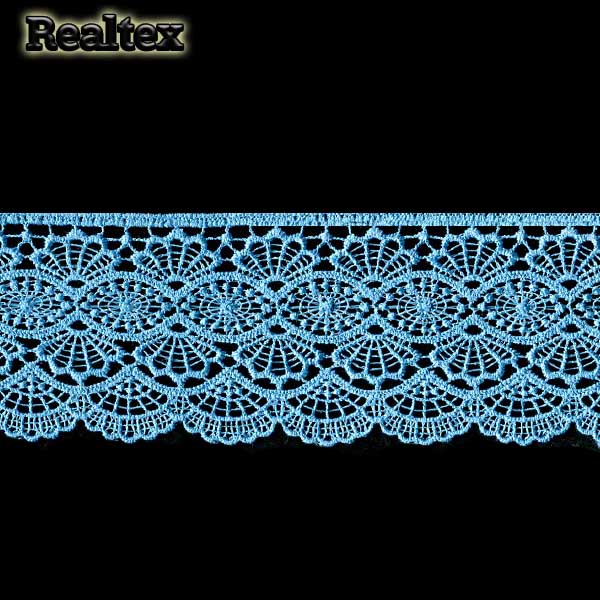 Кружево  гипюр  Realtex  70мм LF-6046/T6406 цв.029 ярко-голубой   