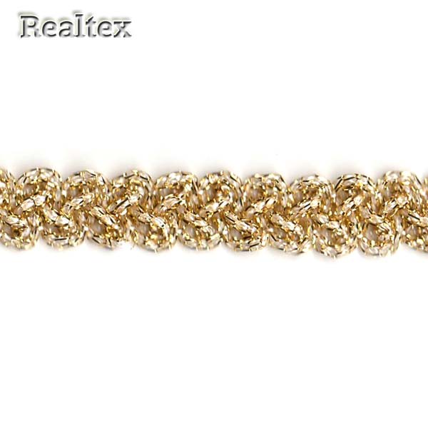 Тесьма металлизированная 15мм MTR-15 цв.золото 