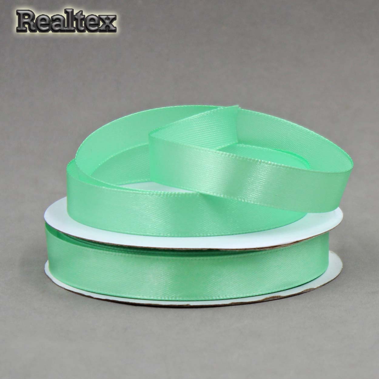 Лента атласная 12мм Realtex (27,4м) цв.127 салатовый