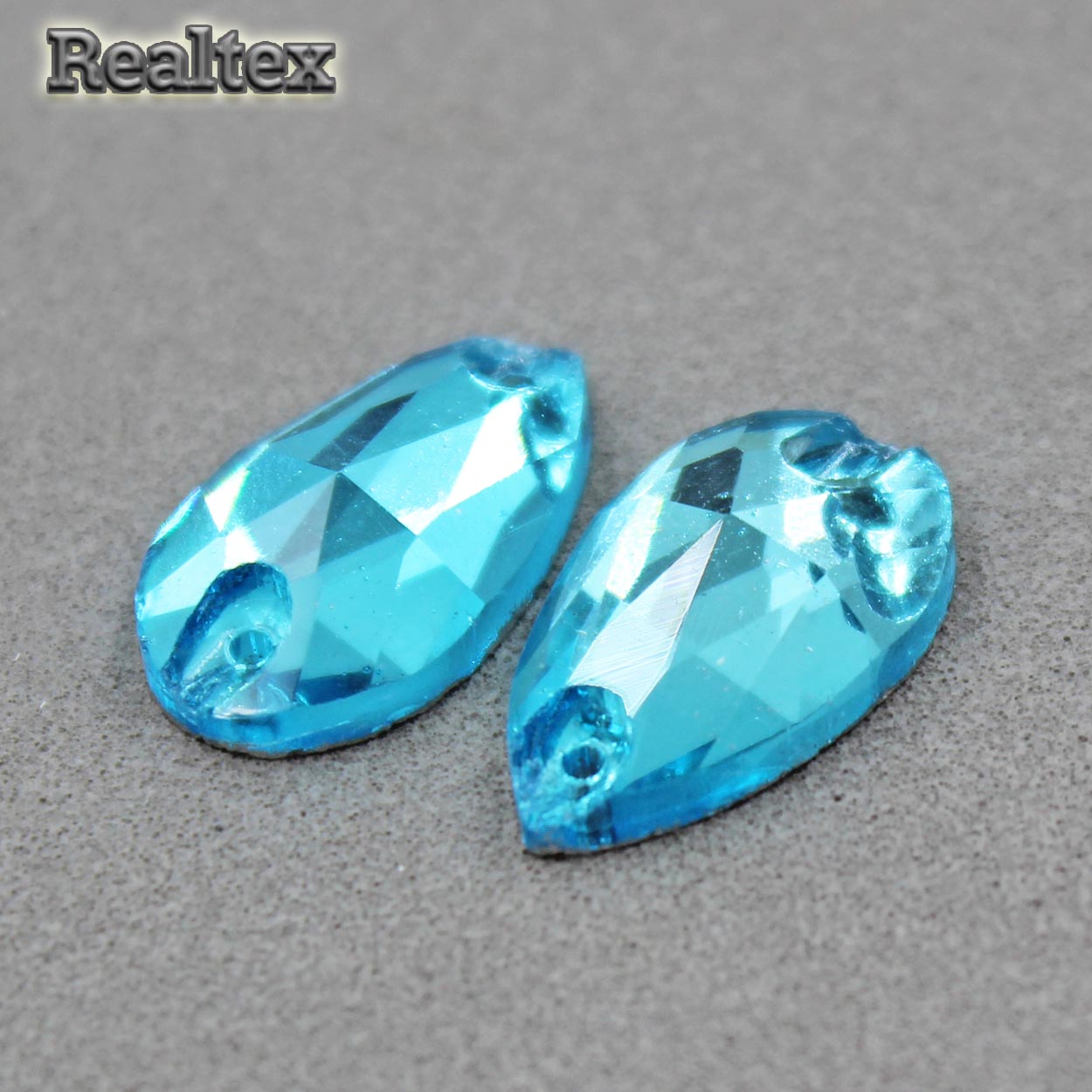 Стразы пришивные стекло капля 10,5*18мм Realtex (36шт) цв.10 Blue