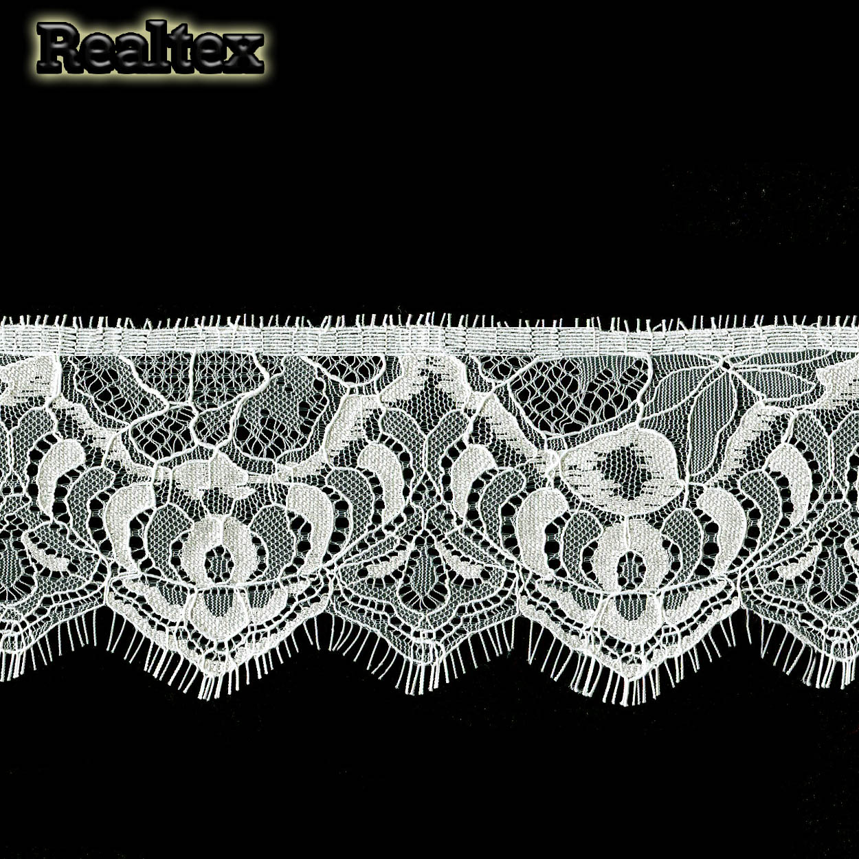 Кружево Realtex "реснички"  90мм 78789-1 (2шт*3м) цв.светло-молочный