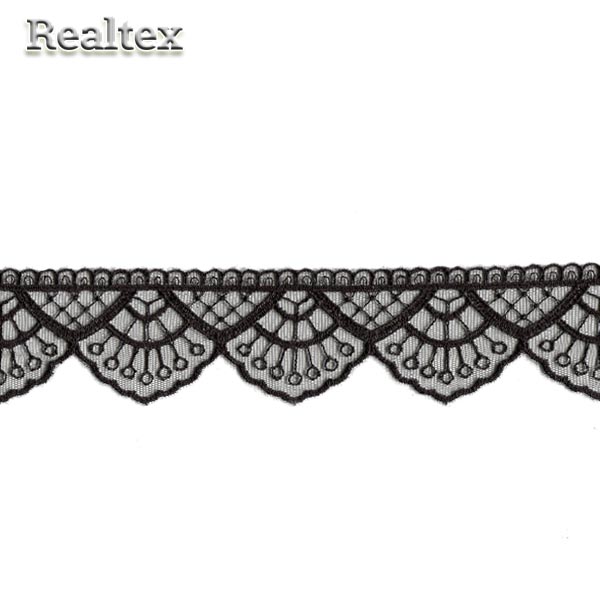 Кружево Реалтекс на сетке  50мм 8BE1114 цв.черный