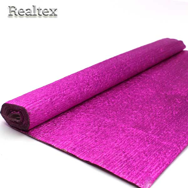 Бумага "креп" металлик для декора Реалтекс цв.15 малиновый