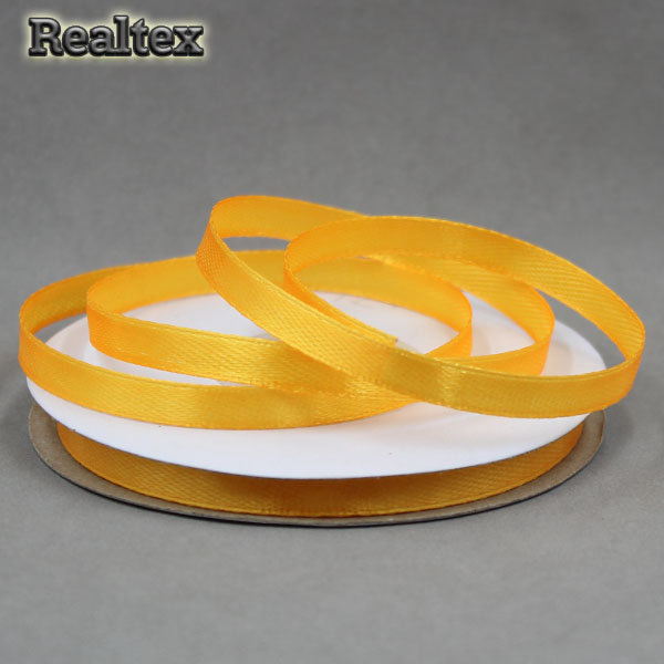 Лента атласная 6мм Realtex (27,4м) цв.024 тёмно-жёлтый