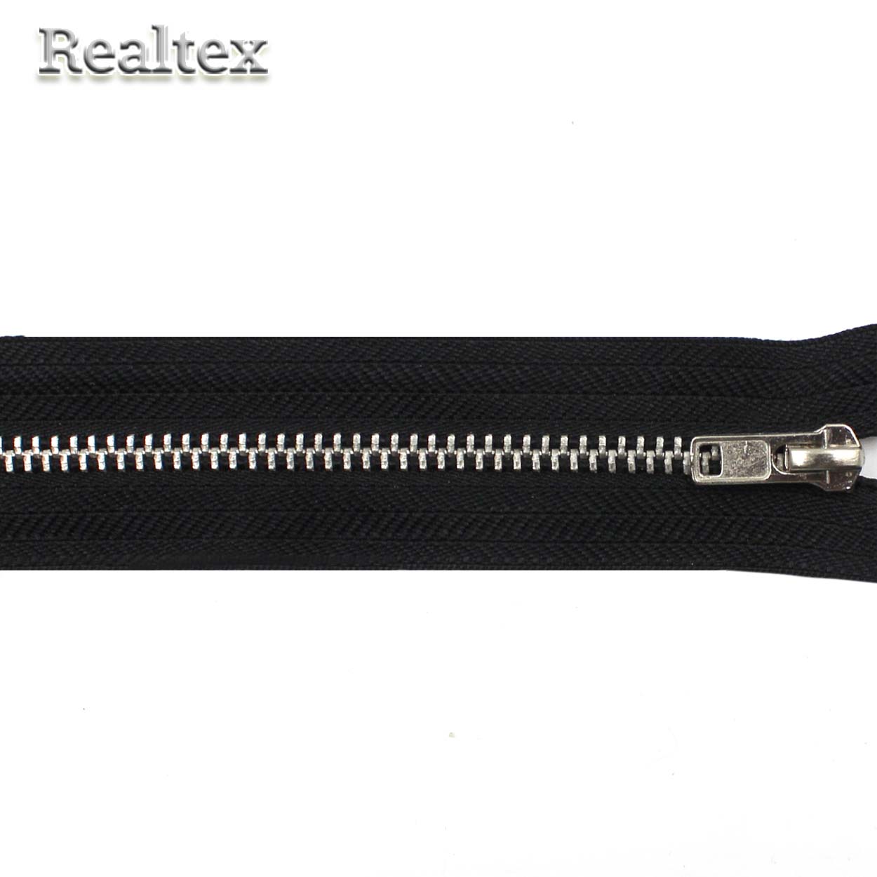 Молнии джинсовые Т.4 18см неразъёмная цв.никель/черный