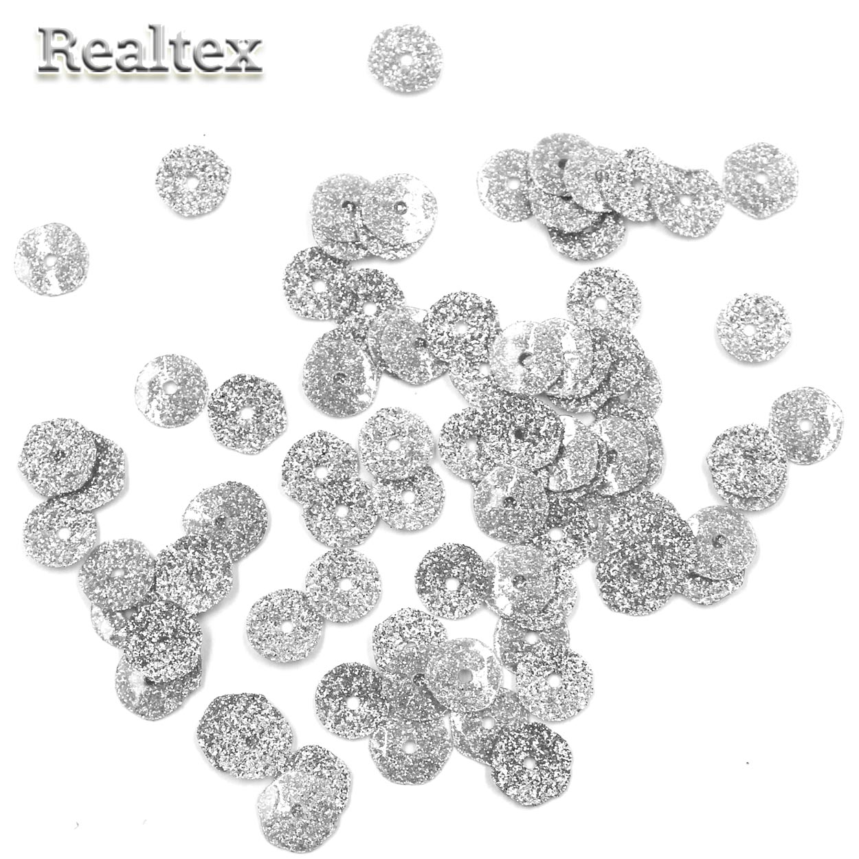 Пайетки "Астра" (10гр) "глиттер" 6мм цв.9601 серебро