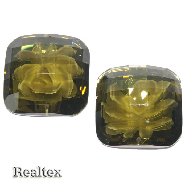 Стразы пластиковые пришивные AB-3 большие цв.хаки