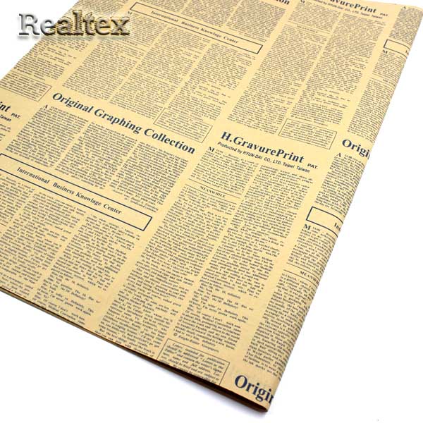 Бумага декоративная  Реалтекс R-11 газетная "Мелкий шрифт" (10шт) цв.синий