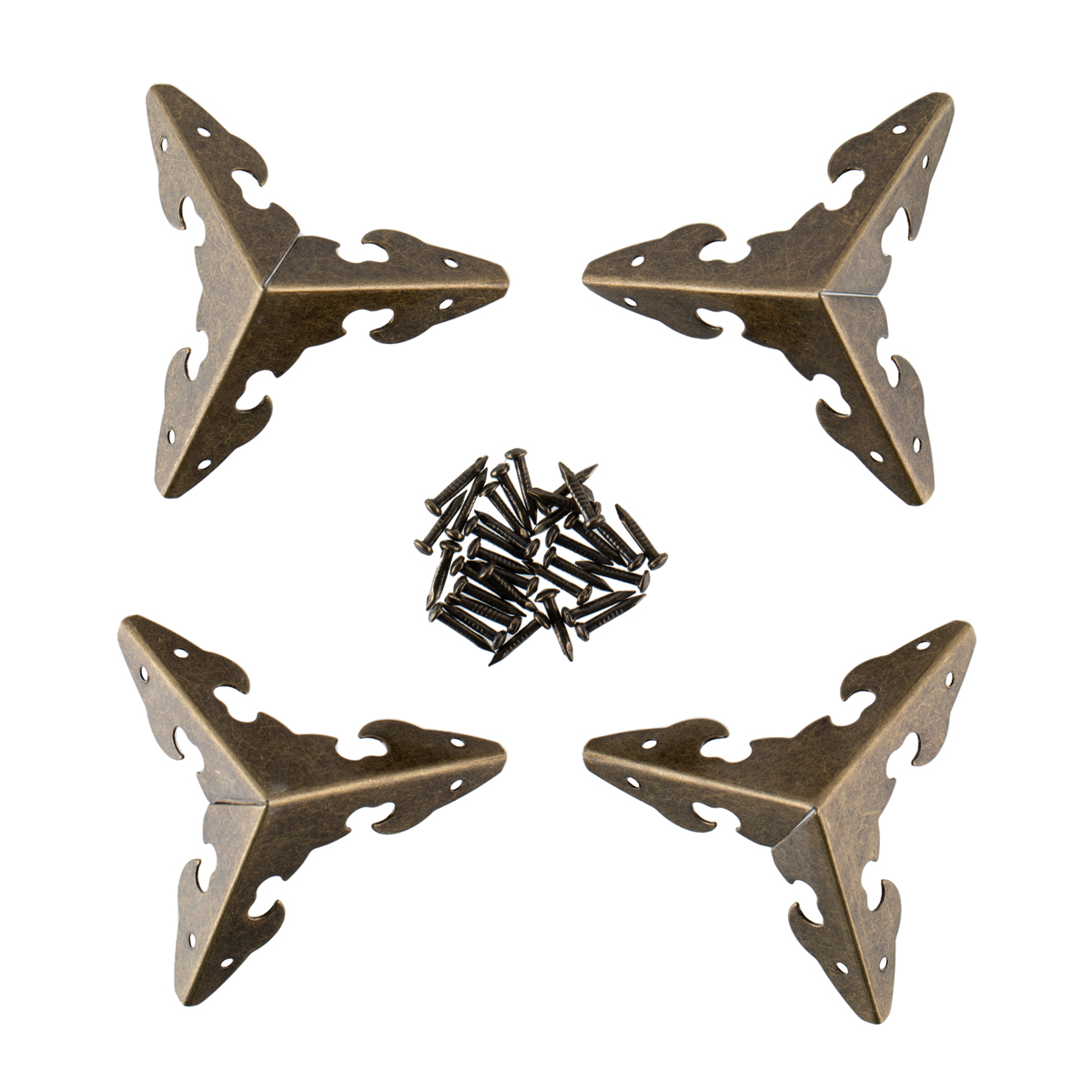 Уголок для шкатулок декоративный "Промысел" WF-082 3*3см (4шт) цв.бронза