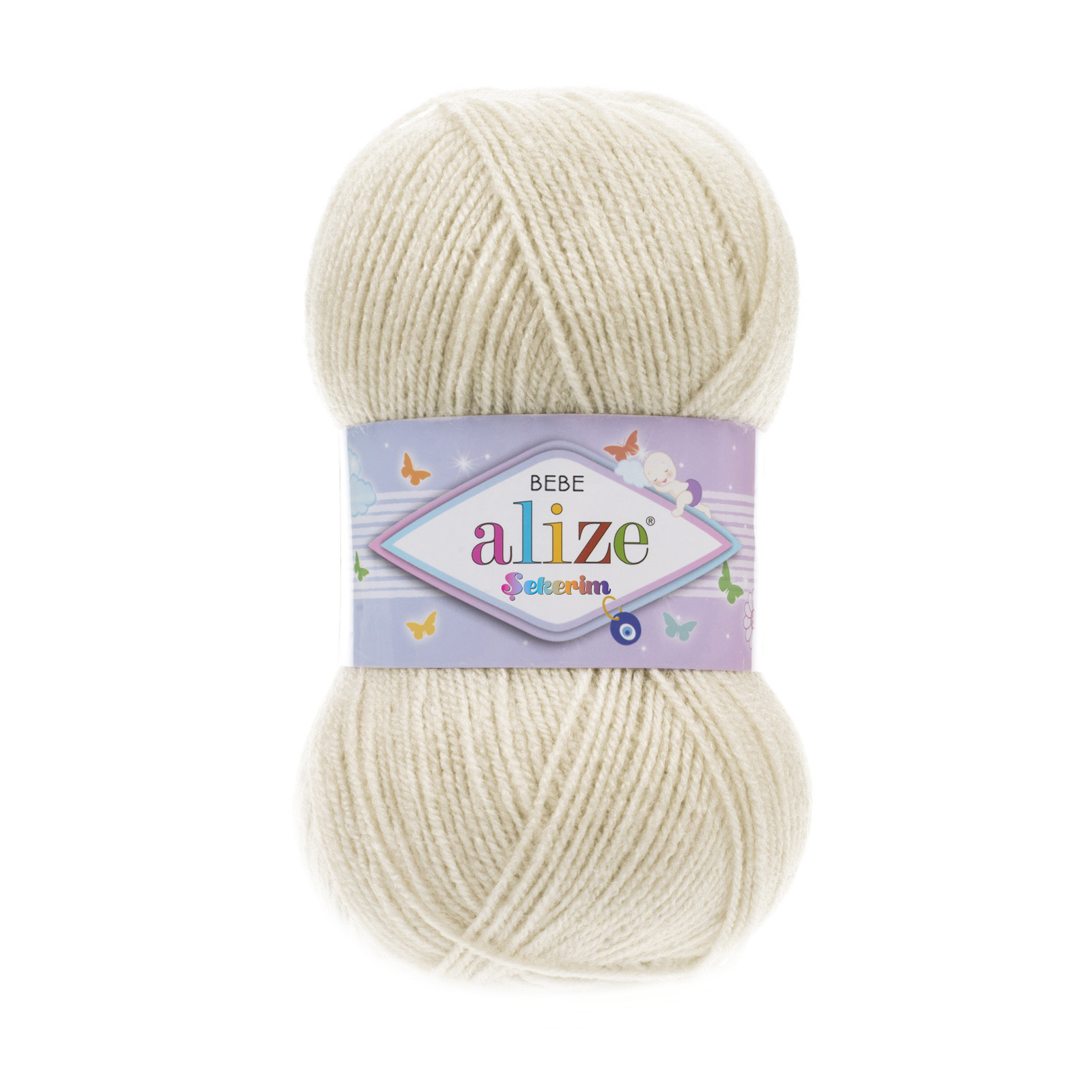 Пряжа Alize "Sekerim Bebe" (100гр) цв.599 слоновая кость