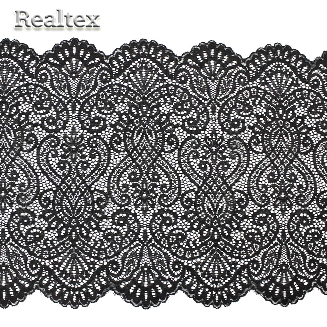 Кружево стрейч 225мм TBY 40992 цв.170 чёрный