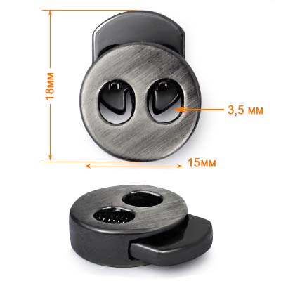 Фиксатор пластиковый БМТ722П (20шт) цв.тёртый черный никель