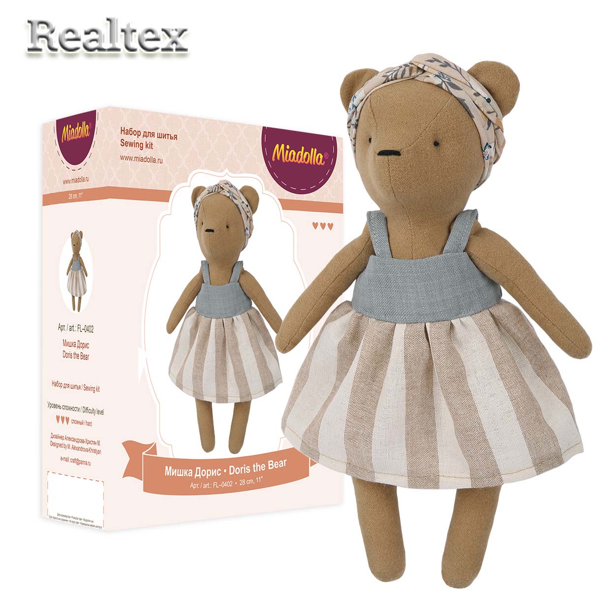 Набор для изготовления игрушки FL-0402 Мишка Дорис "Miadolla"